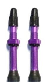 Tubeless Valves -  Alloy, PURPLE, w/ext O-ring, 44mm (2 Pcs per bag) FV/PV - 8418F